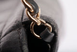 Authentic Chanel Black Lambskin Quilted Chocolate Bar Small Flap Shoulder Bag