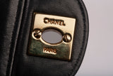 Authentic Chanel Black Lambskin Quilted Chocolate Bar Small Flap Shoulder Bag