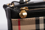 Authentic Burberry Hampshire Leather Check Canvas Crossbody Bag
