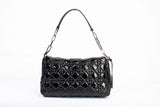 Authentic Christian Dior Patent Cannage New Lock Flap Black
