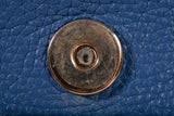 Authentic Gucci Pebbled Blue Calfskin Leather Soho Chain Crossbody Bag