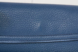 Authentic Gucci Pebbled Blue Calfskin Leather Soho Chain Crossbody Bag