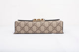 Authentic Gucci GG Supreme Black Leather Mini Padlock Top Handle Crossbody