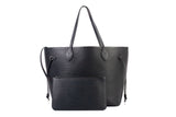 Authentic Louis Vuitton Black Neverfull MM Epi Leather Tote Bag