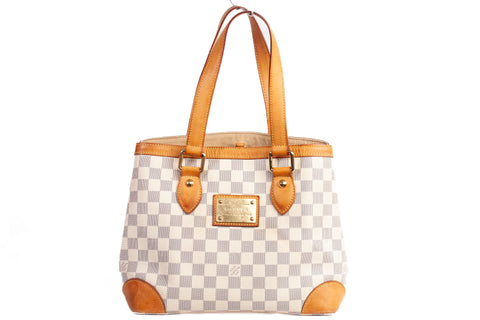 Authentic Lous Vuitton Damer Azur Canvas Hampstead MM Shoulder Bag
