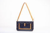 Authentic Louis Vuitton Indigo Vernis Monogram Mallory Vernis Square Bag