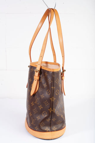 Authentic Louis Vuitton Monogram Petit Bucket 23