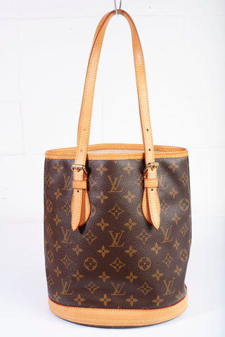 Authentic Louis Vuitton Monogram Petit Bucket 23