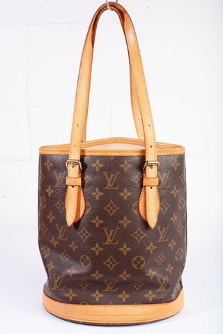 Authentic Louis Vuitton Monogram Petit Bucket 23