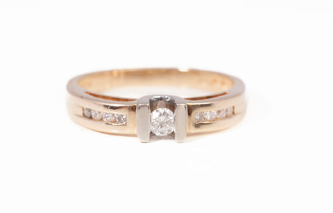 Ladies 14k Two-Tone Gold Diamond Fashion Ring .25CTW