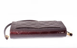 Authentic Louis Vuitton Burgundy Monogram Vernis Rossmore MM Clutch Bag