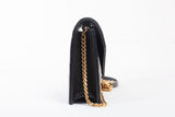 Authentic Saint Laurent Cassandre Envelope Chain Wallet in Grain de Poudre Black Leather Bag
