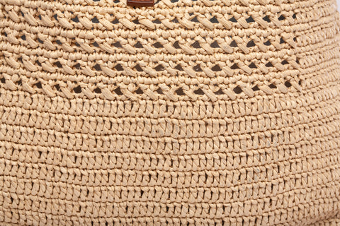 Authentic YSL Saint Laurent Hobo Raffia Crochet Shoulder Bag