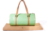 Authentic LOUIS VUITTON Monogram Green Bedford Vernis Papillon 30 Handbag