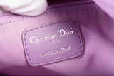 Authentic Christian Dior Light Purple Cannage Quilted Satin Nylon Charming Tote Bag