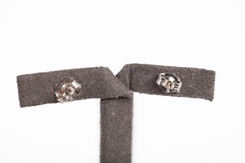 14k White Gold Dainty Round Cut Diamond Stud Earrings 0.16CTW
