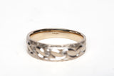 Intricately Cut 10k Two-Toned Gold Band w/ Diamond Accents .015CTW