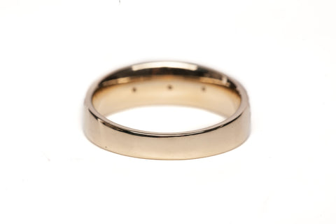 Intricately Cut 10k Two-Toned Gold Band w/ Diamond Accents .015CTW