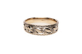 Intricately Cut 10k Two-Toned Gold Band w/ Diamond Accents .015CTW