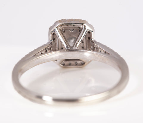 Ladies 10k White Gold Round .46TCW Halo Diamond Engagement Ring