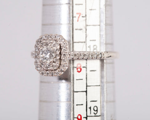 Ladies 10k White Gold Round .46TCW Halo Diamond Engagement Ring