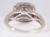 10k White Gold Quad Princess-Cut Diamond Double Cushion Engagement Ring