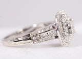 10k White Gold Quad Princess-Cut Diamond Double Cushion Engagement Ring