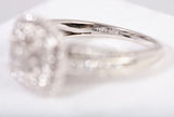 10k White Gold Quad Princess-Cut Diamond Double Cushion Engagement Ring