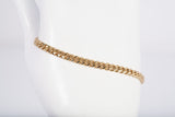 Unisex 10k Yellow Gold Curb Link Bracelet Size 6.5"
