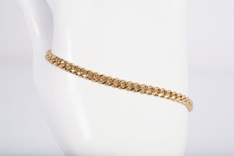 Unisex 10k Yellow Gold Curb Link Bracelet Size 6.5"