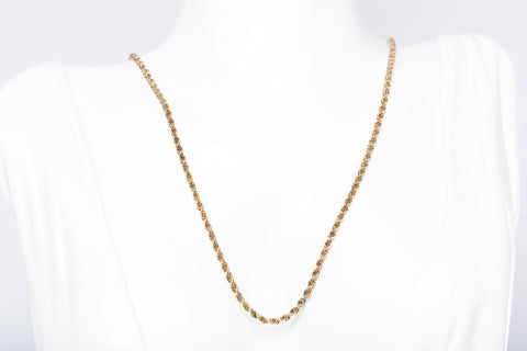 Unisex 14k Yellow Gold Rope Style Chain Size 20.5"