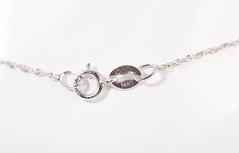 Ladies 14k White Gold CZ Starfish Necklace 18"