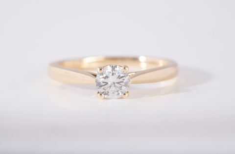 Evolv. 14k Yellow Gold Lab Grown Solitaire Diamond Ring