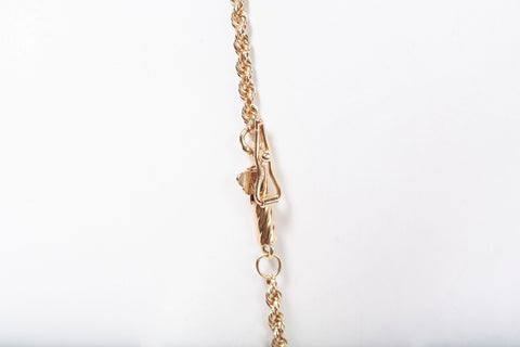 Unisex 14k Yellow Gold Rope Chain 24.5"