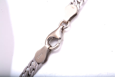 Unisex 14k White Gold Fancy Link Bracelet Size 7.25"