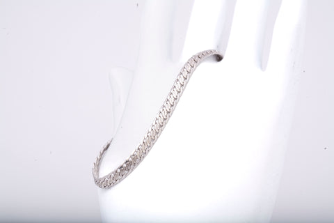 Unisex 14k White Gold Fancy Link Bracelet Size 7.25"