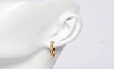 14k Yellow Gold & Diamond Small Huggie Hoops .080 CTW