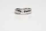 Ladies 18k White Gold Round Cut Diamond Band
