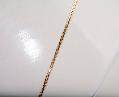 Ladies Dainty 18k Yellow Gold Serpentine Chain 19"