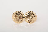 Ladies 18k Yellow Gold Diamond Cut Stud Earrings