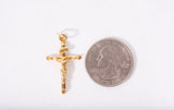Unisex 18k Yellow Gold Cross Charm Pendant