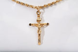 Unisex 18k Yellow Gold Cross Charm Pendant