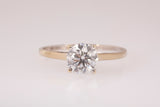 Ladies 18k Yellow Gold 1.01TCW Lab Grown Round Cut Diamond Engagement Ring