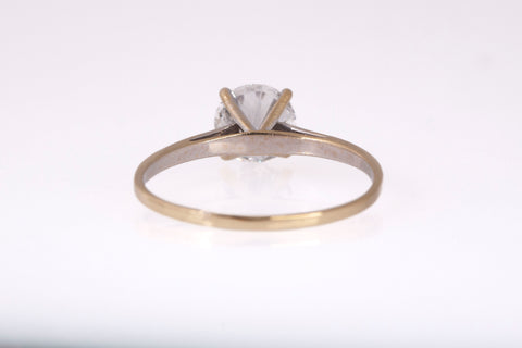 Ladies 18k Yellow Gold 1.01TCW Lab Grown Round Cut Diamond Engagement Ring