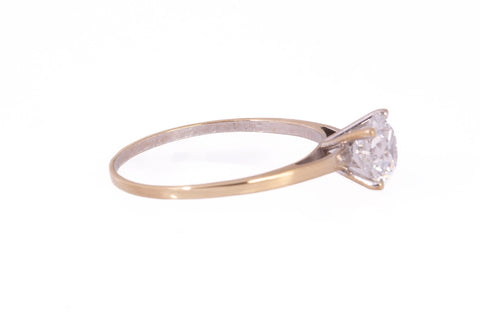 Ladies 18k Yellow Gold 1.01TCW Lab Grown Round Cut Diamond Engagement Ring
