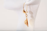 Ladies 21k Yellow Gold Sunburst Medallion Drop Earrings