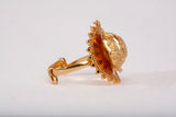 Ladies 21k Yellow Gold Adjustable Sunburst Medallion Ring