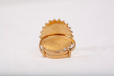 Ladies 21k Yellow Gold Adjustable Sunburst Medallion Ring