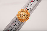 Ladies 21k Yellow Gold Adjustable Sunburst Medallion Ring