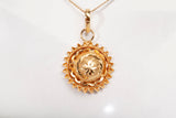 Ladies 21k Yellow Gold Sunburst Medallion Pendant